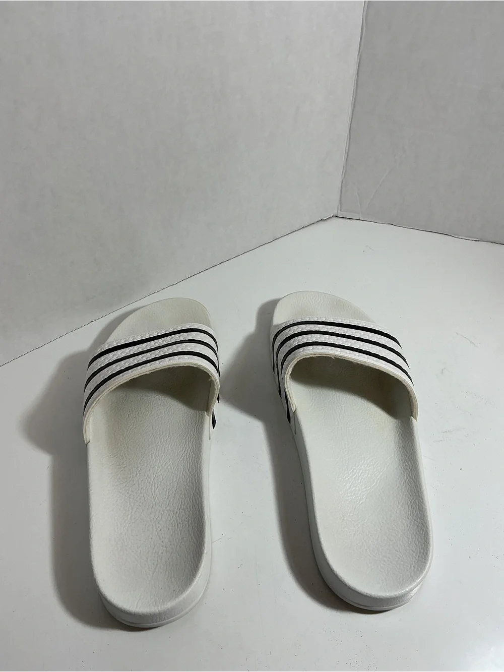 Adidas Adilette Slides White Black Male Size 10 280648 Made In Italy 🇮🇹
